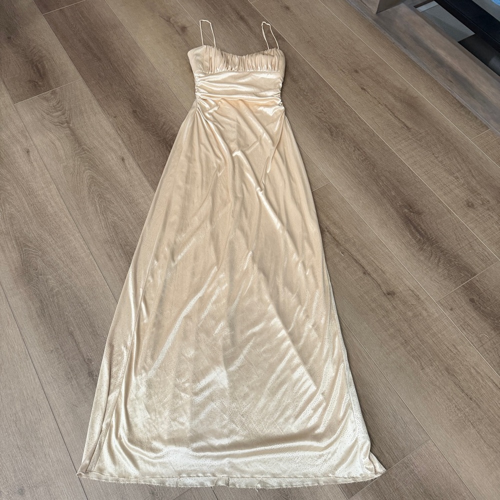 Vintage City Triangles Dress 28” 90’s Y2K Maxi Gown Gold Glitter Fairy Goth Prom - Picture 16 of 17